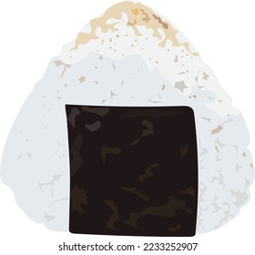  homemade Japanese onigiri isolated on white background -vector eps 10