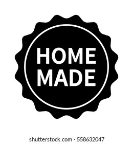 Homemade label, badge, burst, seal or sticker flat vector icon for food packaging