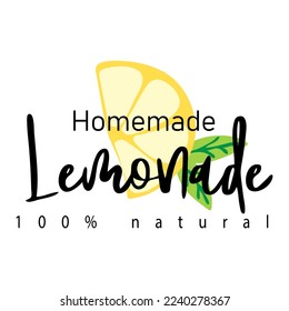 Homemade lemonade, doodle logo, label, emblem for your summer drink menu. Vector illustration