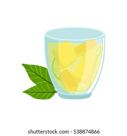 Homemade Lemonade In Glass Traditional Mexican Cuisine Dish Food Item From Cafe Menu Vector Illustration
