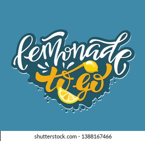 Homemade lemonade - hand drawn doodle lettering label art banner