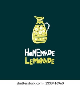 Homemade lemonade hand drawn lettering, typography