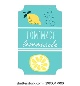 Homemade lemonade lable vector illustration in cartoon style