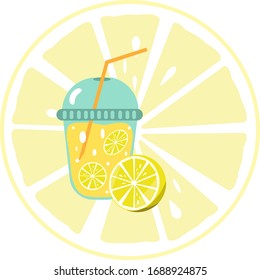 Homemade lemonade and lemon shaped backgrounds, vector illustration