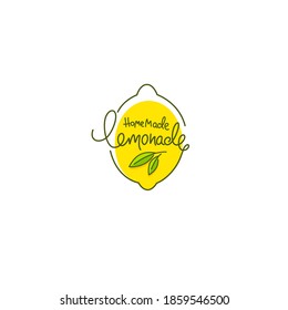homemade lemonade, vector doodle  logo, label, emblem for your summer drink menu