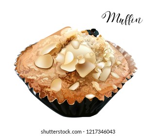 Homemade muffin vector illustration