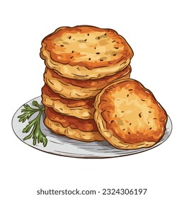 Homemade pancake stack fresh snack icon isolated