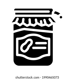 homemade peanut butter glyph icon vector. homemade peanut butter sign. isolated contour symbol black illustration