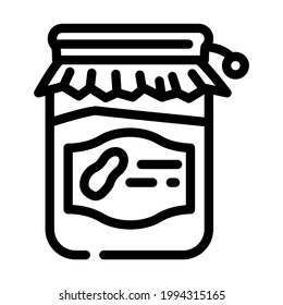 homemade peanut butter line icon vector. homemade peanut butter sign. isolated contour symbol black illustration