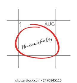 Día del Pastel Casero, 1 de agosto, fecha del calendario.