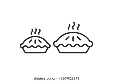 Homemade Pie Dessert Vector Icons for Bakery and Restaurant Projects