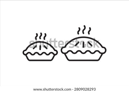 Homemade Pie Dessert Vector Icons for Bakery and Restaurant Projects