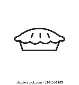 Homemade pie icon. Bakery and pastry isolated line icons