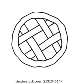 
homemade pie, vector illustration in doodle style. coloring