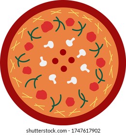 Homemade pizza with mushroom and sausage