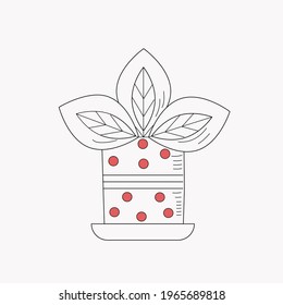 Homemade plant leaves in doodle style. Vector graphics with isolated background.