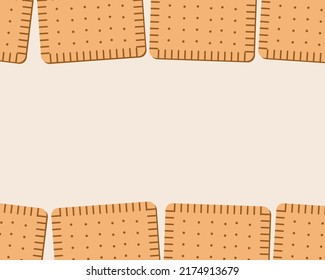 Homemade Pop-tarts made from scratch, flat vector stock illustration with trendy delicious cookies and copy space for design and overlay
