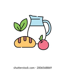 Homemade products сolor line icon. Life for yourself. Abandonment of other people's goals. Pictogram for web page, mobile app, promo. UI UX GUI design element. Editable stroke.