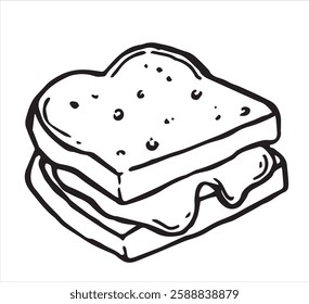 homemade sandwich. vector illustration in doodle style