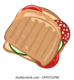 Homemade sausage and tomato sandwich