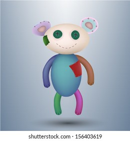 Homemade soft toy. vector