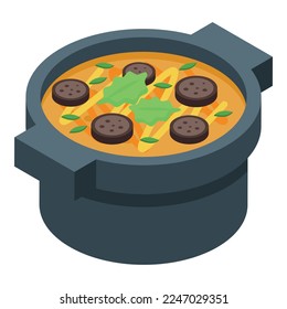 Homemade soup icon isometric vector. Food cuisine. Meal dish