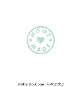 Homemade stamp on white background