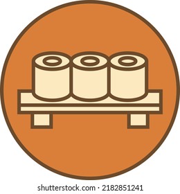 Homemade sushi roll, illustration, vector on a white background.