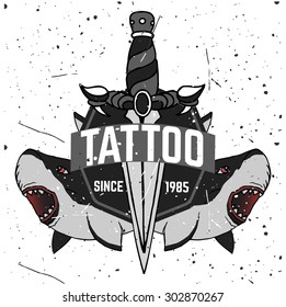 Homemade tattoo t-shirt design. Old school style