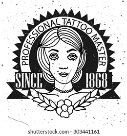Homemade tattoo t-shirt design. Old school style