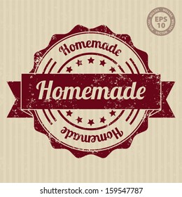 Homemade Vintage Stamp with grunge - Vector