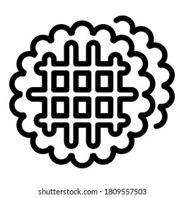 Homemade waffle food icon. Outline homemade waffle food vector icon for web design isolated on white background