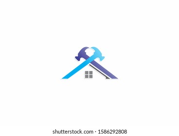 Homemaker symbol logo design with hammer concept