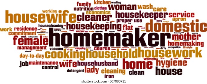 Homemaker word cloud concept. Vector illustration