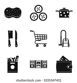 Homemaking icons set. Simple set of 9 homemaking vector icons for web isolated on white background