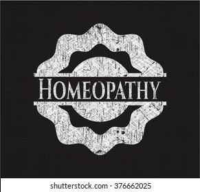 Homeopathy chalkboard emblem on black board