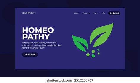 Homeopatia Landing Page Template. Farmacêuticos Personagens Pesquisa Alternativa Orgânica Medicamento à Base de Plantas. Farmácia homeopática. Modelo de página de aterrissagem.