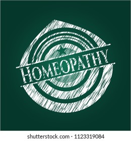 Homeopathy on blackboard