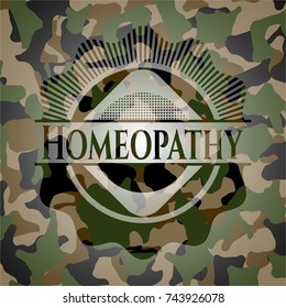 Homeopathy on camo pattern
