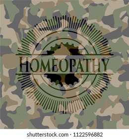 Homeopathy on camouflage pattern