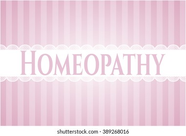 Homeopathy retro style card, banner or poster