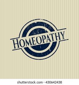 Homeopathy rubber seal with grunge texture