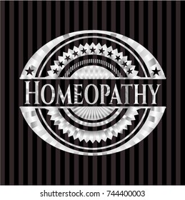 Homeopathy silver badge or emblem