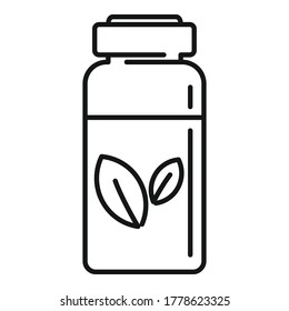Homeopathy syringe bottle icon. Outline homeopathy syringe bottle vector icon for web design isolated on white background