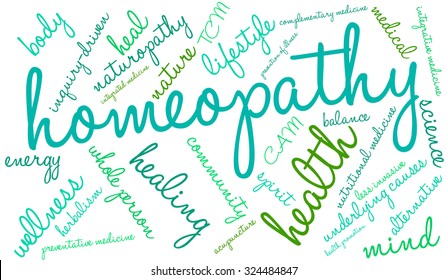 Homeopathy word cloud on a white Background.
