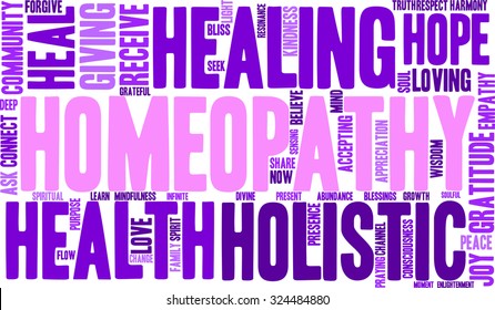 Homeopathy word cloud on a white Background.