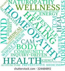Homeopathy word cloud on a white Background.