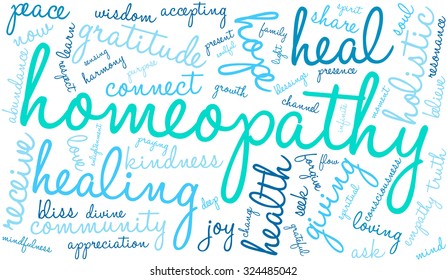 Homeopathy word cloud on a white Background.