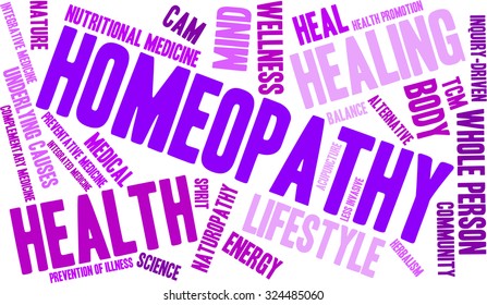 Homeopathy word cloud on a white Background.