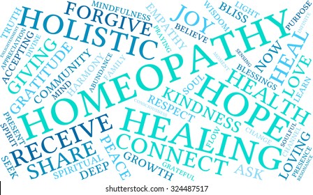 Homeopathy word cloud on a white background. 